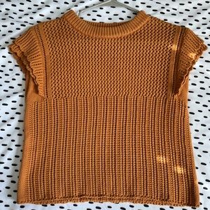 Orange Knit Sweater Top